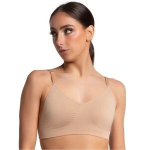 Capezio Seamless Clear Back Dance Bra NWT